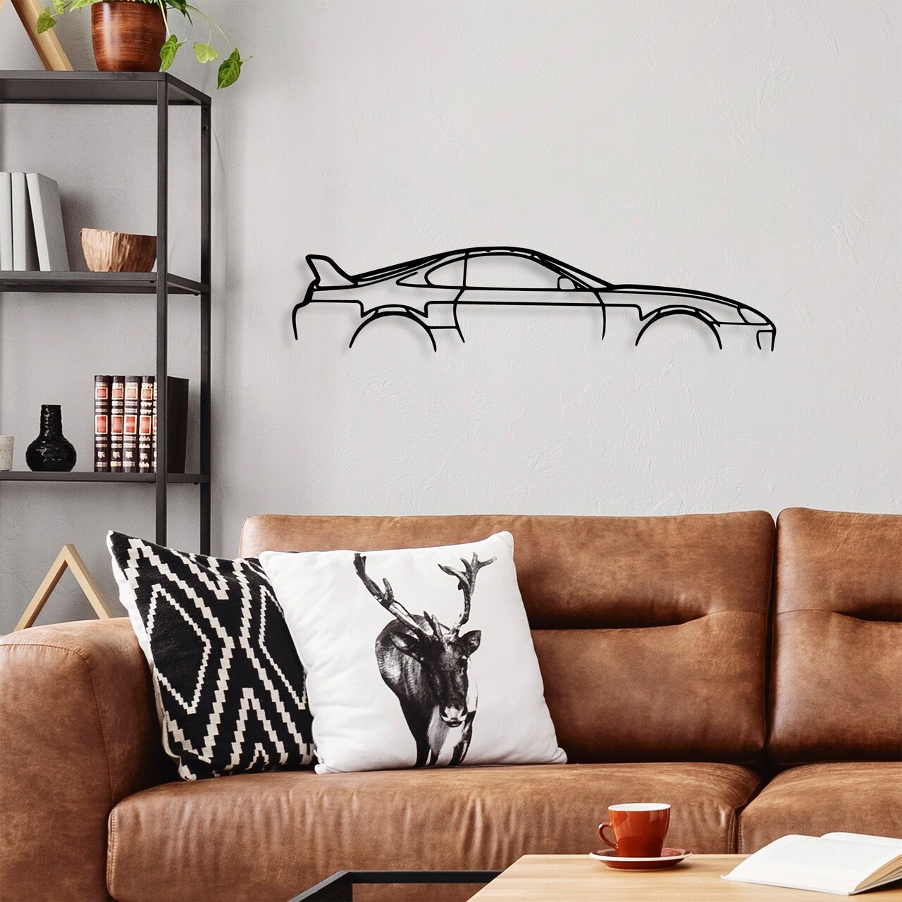 Decoratiune de perete, Toyota Supra Silhouette, 70 x 15 cm, Negru - imagine 6